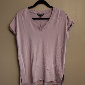 Banana Republic Lilac V-Neck Short Sleeve Top